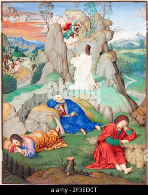 Full Page miniatura: L'agonia nel Giardino di Timoteo viti (1469-1523), circa 1490-1500 Foto Stock