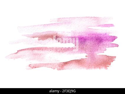 Rosa, lilla, viola sfondo acquerello per il tuo design. Texture disegnata a mano Foto Stock