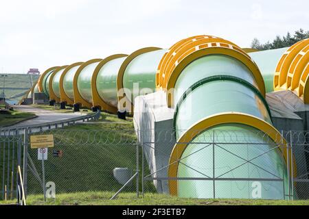 Pumped Storage Power Station Zarnowiec a Kartoszyno, Polonia. 22 Settembre 2020 © Wojciech Strozyk / Alamy Stock Foto Foto Stock