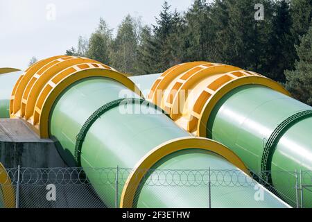 Pumped Storage Power Station Zarnowiec a Kartoszyno, Polonia. 22 Settembre 2020 © Wojciech Strozyk / Alamy Stock Foto Foto Stock