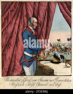 Il maresciallo Generalissimo Principe Alessandro Suvorov (1729-1800), c.. 1790. Collezione privata. Foto Stock