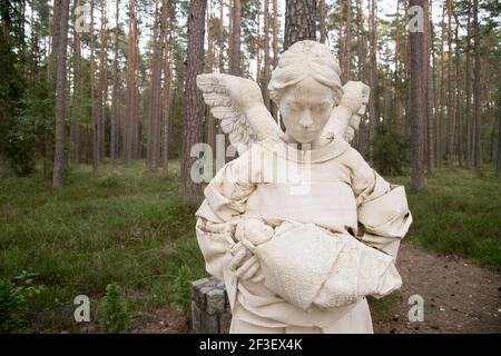 Bambini vittime del monumento di Piasnica e una delle 30 tombe di massa di almeno 12.000 a 14.000 intellettuali polacchi (attivisti nazionali, insegnanti, prete Foto Stock