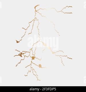 Modello di copertura in oro kintsugi. Lussuosa struttura in marmo dorato. Disegno di terra rotto e spaccato. Quadrato, fulmine, blu e bianco. Biglietto da visita, così Illustrazione Vettoriale
