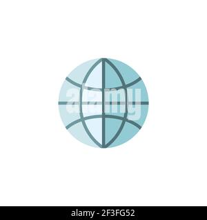 Globo. Segno del mondo. Pianeta Terra. Sito Web. Homepage. Icona a colori piatti. Illustrazione del vettore commerciale isolato Illustrazione Vettoriale