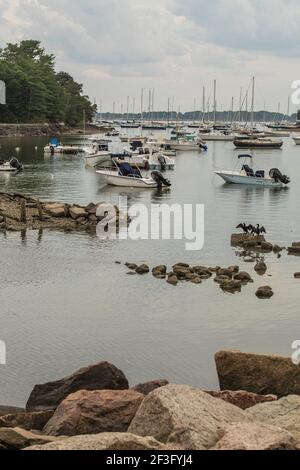 Piccola cittadina di mare nella sezione di Capo Ann del Massachusetts orientale. Comunità ricca. Appena a nord di Boston. Molto affollato nei mesi caldi. Turisti. Foto Stock