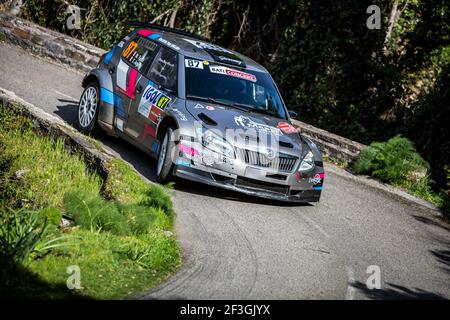 87 ARGENTI Thomas (fra), GORGUILO Anthony (fra), SKODA FABIA azione durante il Campionato Mondiale Rally Auto 2018 WRC, Rally Tour de Corse dal 5 all'8 aprile ad Ajaccio, Francia - Foto Thomas Fenetre/DPPI Foto Stock