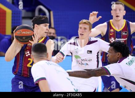 Barcellona, Spagna. 16 Marzo 2021. 16 marzo 2021, Barcellona, Catalogna, Spagna: Kyle Kuric durante la partita tra FC Barcellona e Unicaja Malaga, corrispondente alla settimana 25 della Liga Endesa, suonata al Palau Blaugrana. Foto: JGS/Cordon Press Credit: CORDON PRESS/Alamy Live News Foto Stock