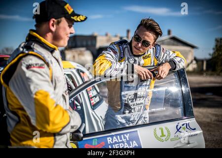 SESKS Martins, (LVA), ADAC Opel Rallye Junior Team, Opel Adam R2, Ritratto durante il Campionato europeo Rally 2018 ERC Liepaja, dal 12 al 14 ottobre, a Liepaja, Lettonie - Foto Gregory Lenenmand / DPPI Foto Stock