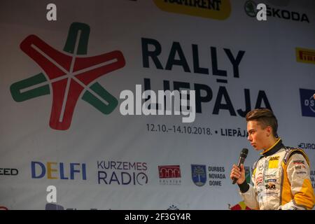 SESKS Martins, (LVA), ADAC Opel Rallye Junior Team, Opel Adam R2, Ritratto durante il Campionato europeo Rally 2018 ERC Liepaja, dal 12 al 14 ottobre, a Liepaja, Lettonie - Foto Alexandre Guillaumot / DPPI Foto Stock