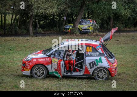 44 Furuseth Sindre, Hjerpe Jim, NOR/SWE, Opel Adam R2, azione durante il Campionato europeo Rally 2018 ERC Barum rally, dal 24 al 26 agosto, a Zlin, Repubblica Ceca - Foto Alexandre Guillaumot / DPPI Foto Stock