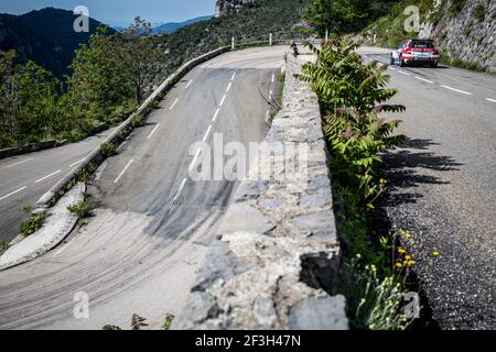 17 RIBERI Bruno et GORGUILO Anthony, Skoda Fabia R5, azione durante il campionato di rally francese 2018, rallye d'Antibes Cote D'Azur dal 18 al 20 maggio ad Antibes, Francia - Foto Thomas Fenetre/DPPI Foto Stock