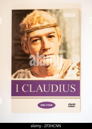 DVD della serie TV 1976 della BBC i Claudius, basato sui romanzi di Robert Graves; attore John Hurt nella foto Foto Stock