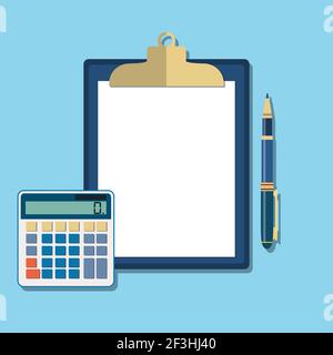 Pulire il foglio di carta per i calcoli. Illustrazione Vettoriale