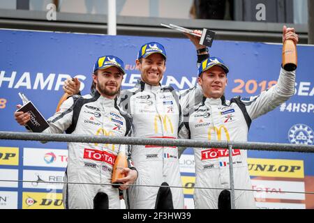 23 BURETTA Timothe (fra), CANAL Julien (fra), STEVENS Will (gbr), Ligier JSP217 Gibson team Panis Barthez concorso, podio nel corso della ELMS European le Mans Series 2018 a Spa Francorchamps, Belgio, dal 21 al 23 settembre - Foto Florent Gooden / DPPI Foto Stock