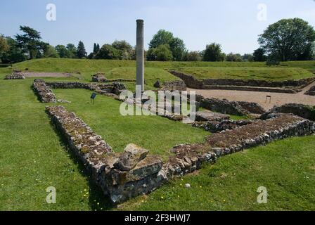 Rovine del Teatro Romano, Verulamium, St Alban's, Hertfordshire, Inghilterra | NESSUNO | Foto Stock