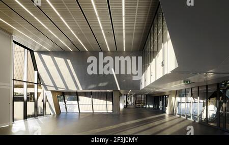 School Hall of Evelyn Grace Academy, una scuola di Zaha Hadid | architetto: Zaha Hadid | Foto Stock