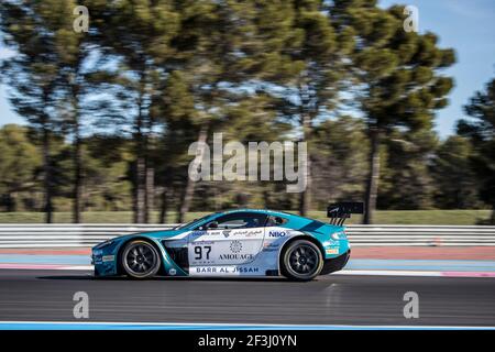 97 al HARTHY Ahmad, (OMN), MCKAY Euan, (SCO), EASTWOOD Charlie, (GBR), Oman Racing Team con TF Sport Aston Martin V12 GT3, azione durante Test Day Blancpain GT Series Endurance Cup a le Castellet dal 13 al 14 marzo 2018 - Foto Marc de Mattia / DPPI Foto Stock