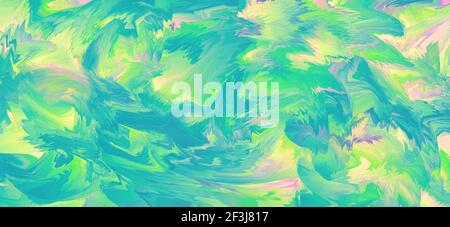 Texture dipinta turchese, sfondo multicolore, motivo d'inchiostro astratto. Arte fluida, vernici liquide verdi sul disegno di lavaggio. Macchie di acquerelli, st Foto Stock