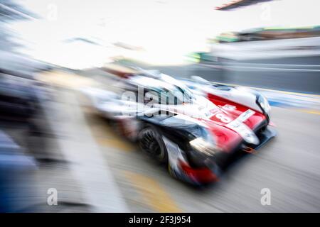 08 ALONSO Fernando (spa), BUEMI Sebastien (che), NAKAJIMA Kazuki (jpn), Toyota TS050 ibrida LMP1 del team Toyota Gazoo Racing, azione durante la 24 le Mans 2018 ore di gara, dal 16 al 17 giugno sul circuito di le Mans, Francia - Xavi Bonilla/DPPI Foto Stock