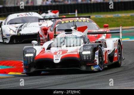 08 ALONSO Fernando (spa), BUEMI Sebastien (che), NAKAJIMA Kazuki (jpn), Toyota TS050 ibrida LMP1 del team Toyota Gazoo Racing, azione durante la 24 le Mans 2018 ore di gara, dal 16 al 17 giugno sul circuito di le Mans, Francia - Xavi Bonilla/DPPI Foto Stock