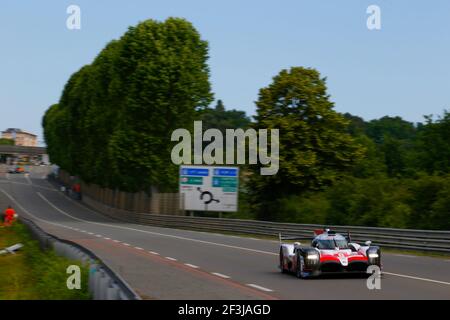 08 ALONSO Fernando (spa), BUEMI Sebastien (che), NAKAJIMA Kazuki (jpn), Toyota TS050 ibrida lmp1 del team Toyota Gazoo Racing, azione durante la 24 giornata di test 2018 ore di le Mans, il 3 giugno sul circuito di le Mans, Francia - Foto DPPI Foto Stock