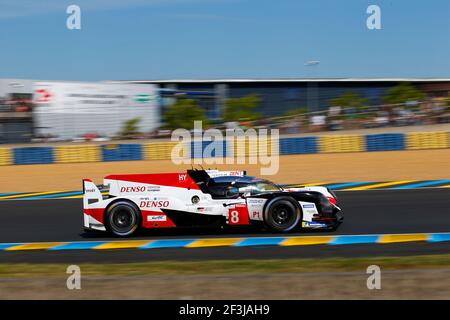 08 ALONSO Fernando (spa), BUEMI Sebastien (che), NAKAJIMA Kazuki (jpn), Toyota TS050 ibrida lmp1 del team Toyota Gazoo Racing, azione durante la 24 giornata di test 2018 ore di le Mans, il 3 giugno sul circuito di le Mans, Francia - Foto DPPI Foto Stock