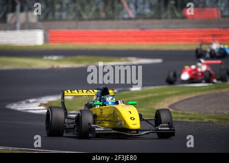 01 FEWTRELL Maw (gbr), FR 2.0 Eurocup Renault team R-Ace GP, azione durante, 2018 Eurocup Formula Renault 2.0, a Silverstone, Gran Bretagna, dal 18 al 20 maggio - Foto Antonin Vincent / DPPI Foto Stock