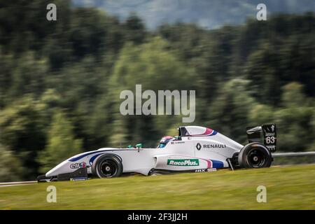 63 RAZAK Najiy (mas), FR 2.0 Eurocup Renault team JD Motorsports, azione durante la 2.0 Formula Renault 2018 gara di Red Bull Ring, Spielberg, Austria, dal 20 al 22 luglio - Foto Jean Michel le Meur/DPPI Foto Stock