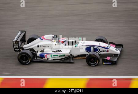 63 RAZAK Najiy (mas), FR 2.0 Eurocup Renault team JD Motorsports, azione durante la Eurocup Formula Renault 2018 2.0 a Spa Francorchamps, Belgio, dal 26 al 29 luglio - Foto Francois Flamand/DPPI Foto Stock