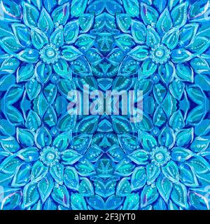 Motivo etnico colorato senza cuciture. Disegno manuale di cerchi di acquerello. Art sfondo con motivo senza giunture. Forme insolite. Design in tessuto. Foto Stock