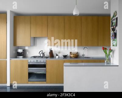 Cucina su misura in East Dulwich home, Londra, Regno Unito. Foto Stock