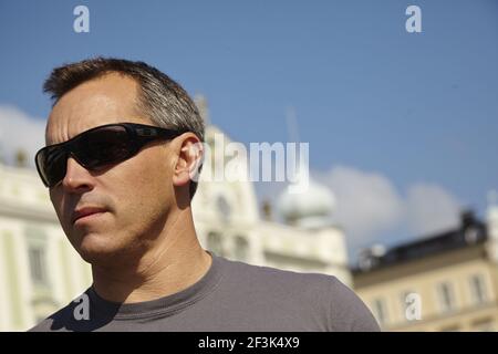 Laurent Lenne (CEO della GC32 Racing) durante la GC32 Austria Cup 2014, Gmunden, Lake Traunsee (AUT), il 28 maggio ? 1 giugno 2014 - Foto Gabor Turcsi / DPPI Foto Stock