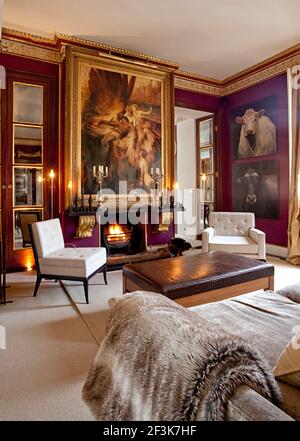 Residenza di Tim Gosling a Clapham, SW di Londra. PIC mostra l'area lounge principale. Foto Stock