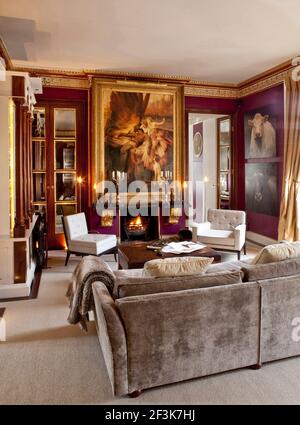 Tim Gosling residence a Clapham, SW di Londra. Principale area salotto. Foto Stock