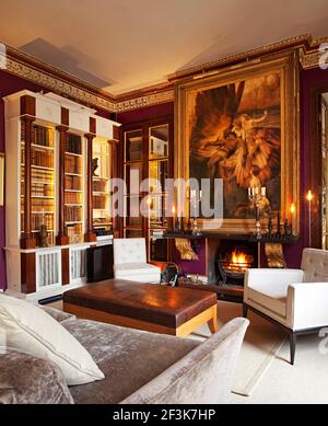 Residenza di Tim Gosling a Clapham, SW di Londra. PIC mostra l'area lounge principale. Foto Stock