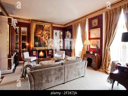 Residenza di Tim Gosling a Clapham, SW di Londra. PIC mostra l'area lounge principale. Foto Stock