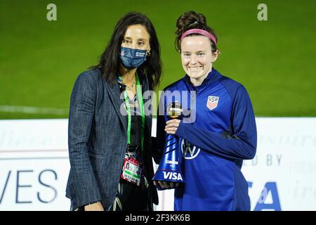 Orlando, Florida, USA, 24 febbraio 2021, Rose Lavelle, giocatore DELLA nazionale femminile DEGLI STATI UNITI, vince il 2021 SheBelieves Cup MVP all'Exploria Stadium (Photo Credit: Marty Jean-Louis) Foto Stock