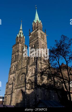 Lorenz Kirche (Chiesa di San Lorenzo), Norimberga, Germania | NESSUNO | Foto Stock