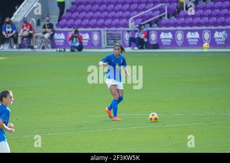 Orlando, Florida, USA, 24 febbraio 2021, Il Canada affronta il Brasile durante la SheBelieves Cup all'Exploria Stadium (Photo Credit: Marty Jean-Louis) Foto Stock