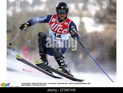 SCI ALPINO - COPPA DEL MONDO 2005/2006 - 03/02/2006 - CHAMONIX (FRA) - FOTO : GERARD BERTHOUD / DPPI UOMINI COMBINATI - STEVEN NYMAN (USA) Foto Stock