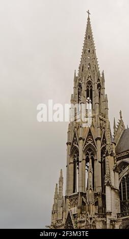 Guglia della chiesa cattolica romana di San Maclou in stile gotico Rouen, Frane Foto Stock