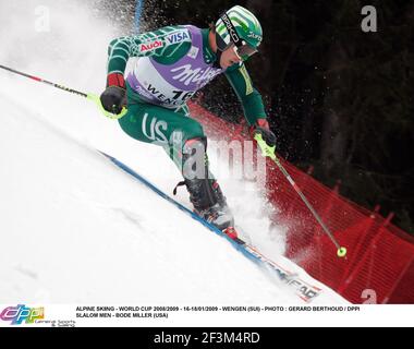 SCI ALPINO - COPPA DEL MONDO 2008/2009 - 16-18/01/2009 - WENGEN (SUI) - FOTO : GERARD BERTHOUD / DPPI SLALOM MEN - BODE MILLER (USA) Foto Stock