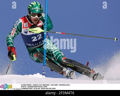 SCI ALPINO - COPPA DEL MONDO 2008/2009 - 16/01/2009 - WENGEN (SUI) - FOTO : GERARD BERTHOUD / DPPI UOMINI COMBINATI - SLALOM - BODE MILLER (USA) Foto Stock