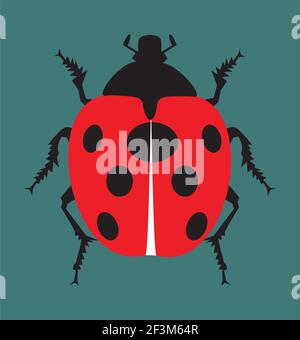 Simpatico ladybird illustrazione Illustrazione Vettoriale
