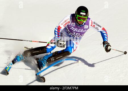 SCI ALPINO - COPPA DEL MONDO 2011/2012 - WENGEN (SUI) - 15/01/2012 - FOTO : GERARD BERTHOUD / DPPI - SLALOM MASCHILE - GABRIEL RIVAS (FRA) Foto Stock