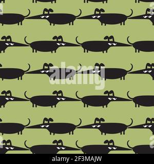 Cani divertenti, modello senza giunture Illustrazione Vettoriale