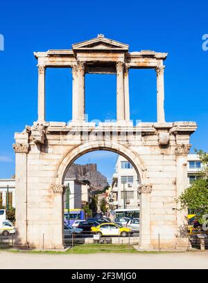 L'Arco di Adriano o la Porta di Adriano è un monumentale portale che assomiglia in alcuni aspetti un romano arco trionfale. L'Arco di Adriano si trova a th Foto Stock