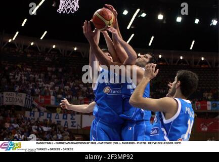 BASKETBALL - EUROPEAN CHAMPIONSHIP 2009 - KATOWICE (POL) - 18/09/2009 - PHOTO : HERVE BELLENGER / DPPI TURCHIA V GRECIA - GRECIA Foto Stock