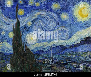 Vincent van Gogh, (1853-1890) la Notte Starry, 1889, olio su tela. Museo di Arte moderna, New York City. Foto Stock