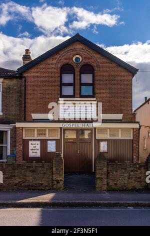 Gospel Hall assemblea della chiesa a Southampton, Inghilterra, Regno Unito Foto Stock